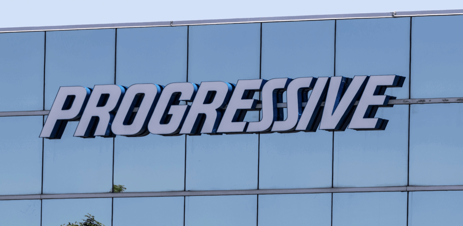 Photo of the Progressive Insurance logo on a commercial building | Daniel Stark Law